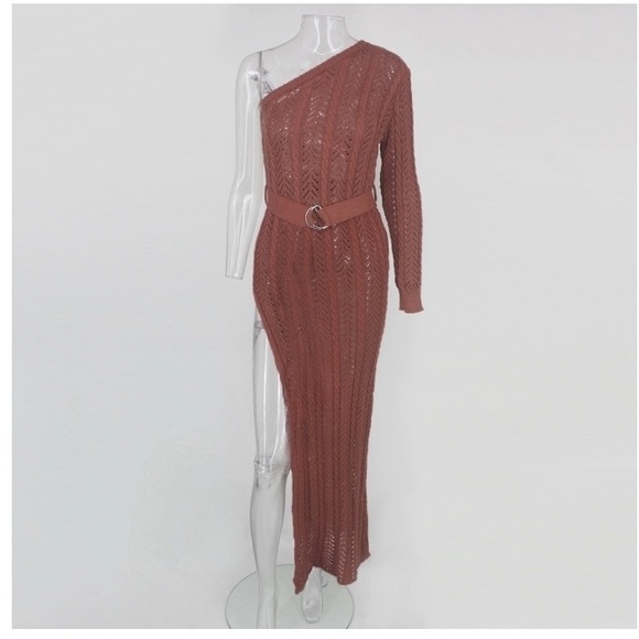 🎉Host Pick 🎉 NEW! Knitted Maxi Side Slit Dress - Picture 2 of 6